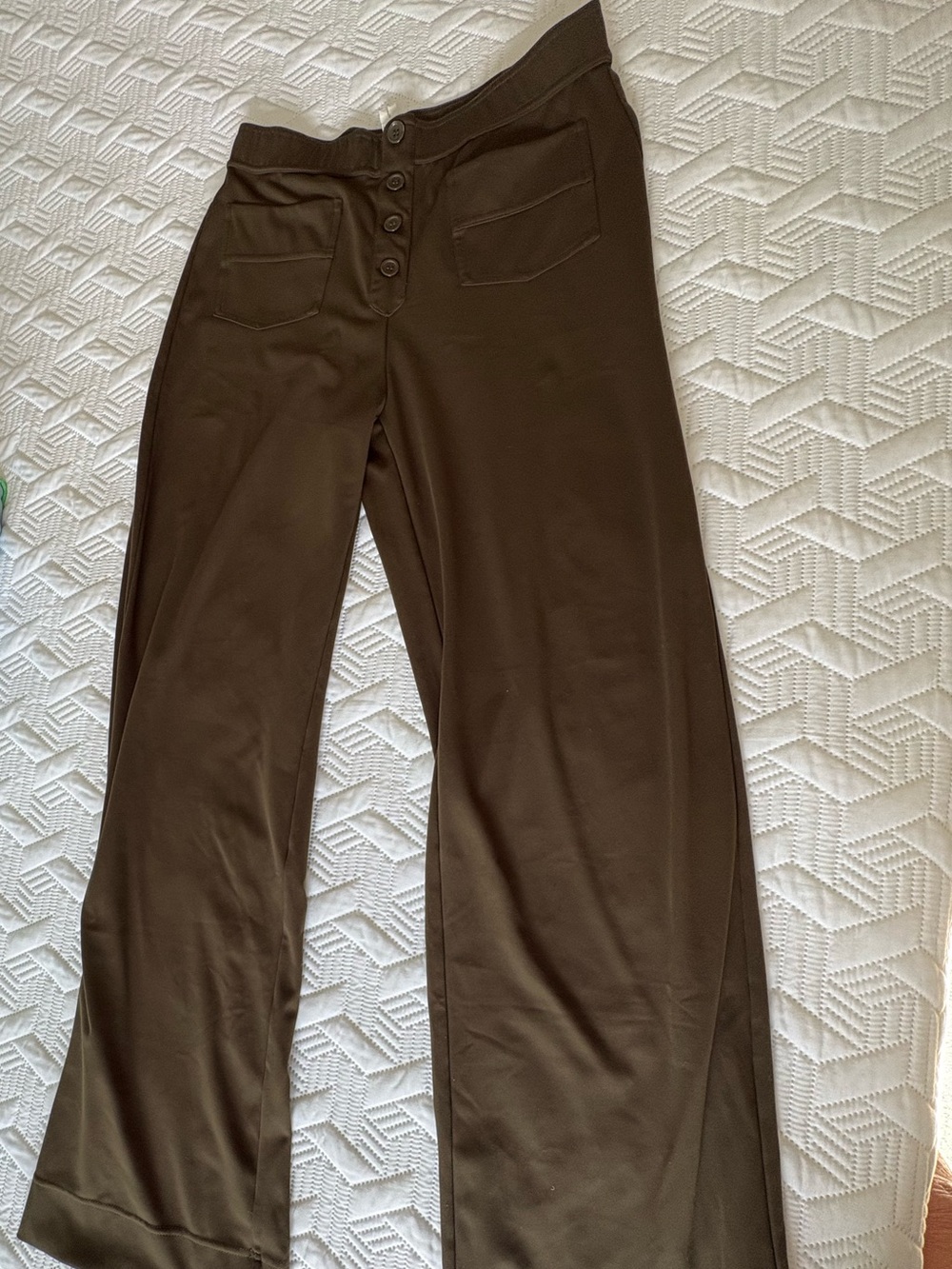 HALARA Day Stretch high waist straight leg LG Tall olive green